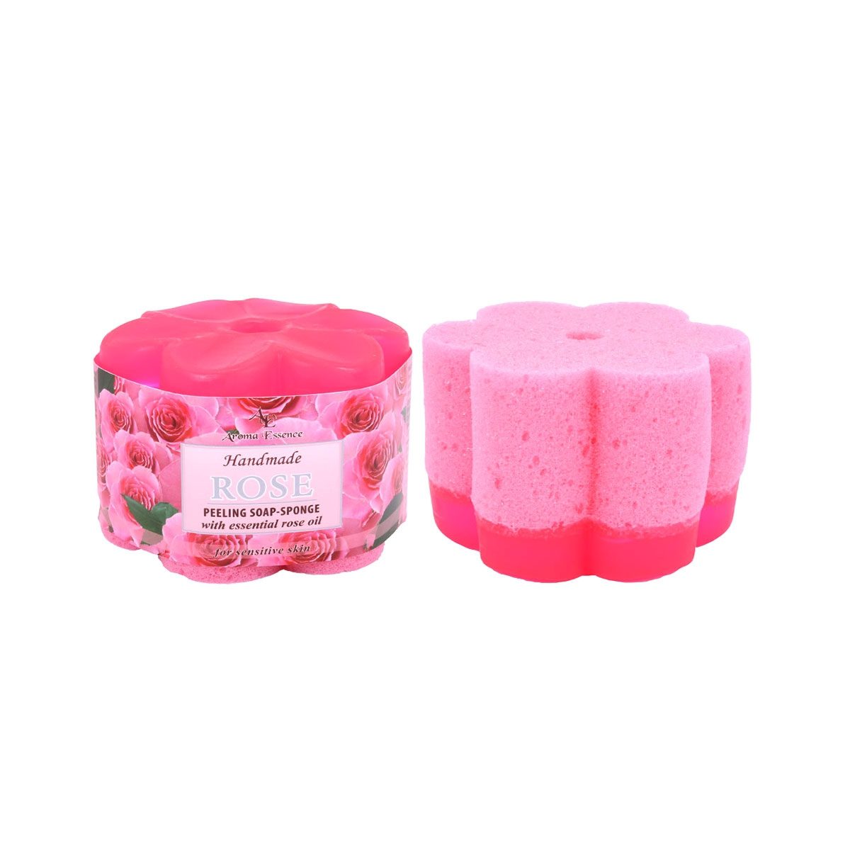 2 stuks Luxe Bulgaarse rozen zepen - heerlijk geuren - douche sponge zeep - roze kleur - zachte huid 70gr-85gr - Afbeelding 3