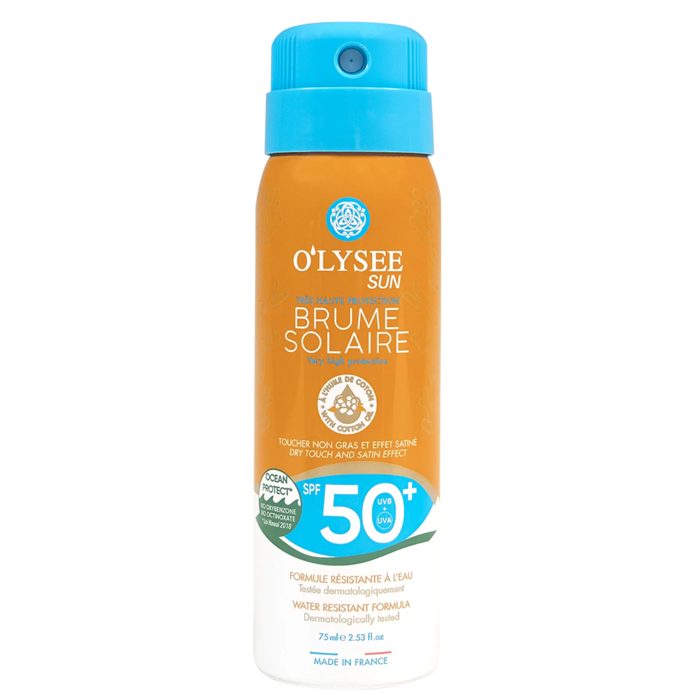 Biologische hydratatie hoge bescherming zonnemist SPF50 - UVA en UVB bescherming - waterbestendig 75ml