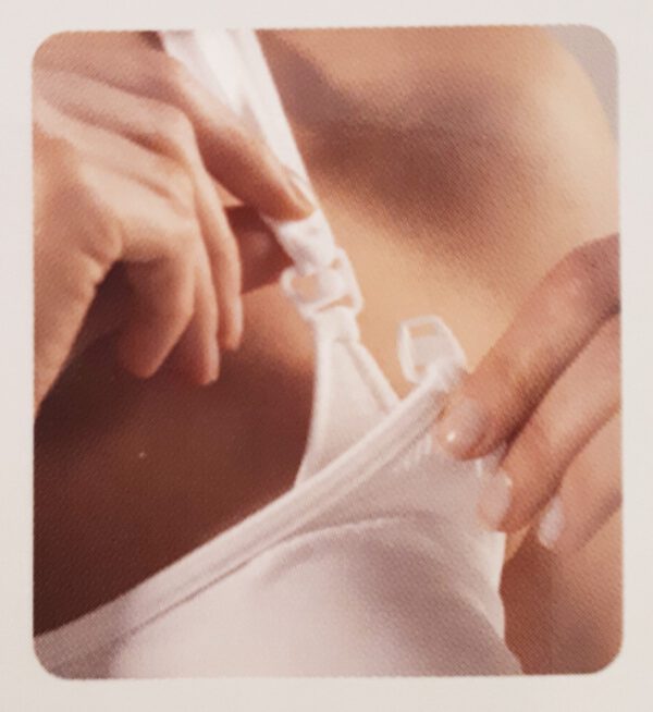 Naadloze ZWANGERSCHAP elastische beha, in WIT kleur maat M/L - Afbeelding 2