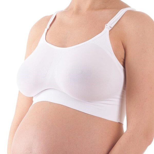 Naadloze ZWANGERSCHAP elastische beha, in WIT kleur maat M/L - Afbeelding 3