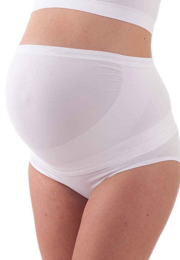 Elastische zwangerschap slip met hoge talie, kleur WIT, MAAT M/L - Afbeelding 2