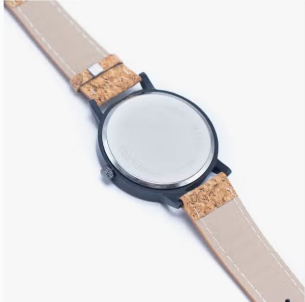 Ecologische Horloge met puur kurk band - licht gemarmerde wijzerplaat - unisex - milieuvriendelijk -  WA-318 - Afbeelding 4