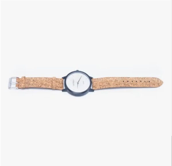 Ecologische Horloge met puur kurk band - licht gemarmerde wijzerplaat - unisex - milieuvriendelijk -  WA-318 - Afbeelding 5