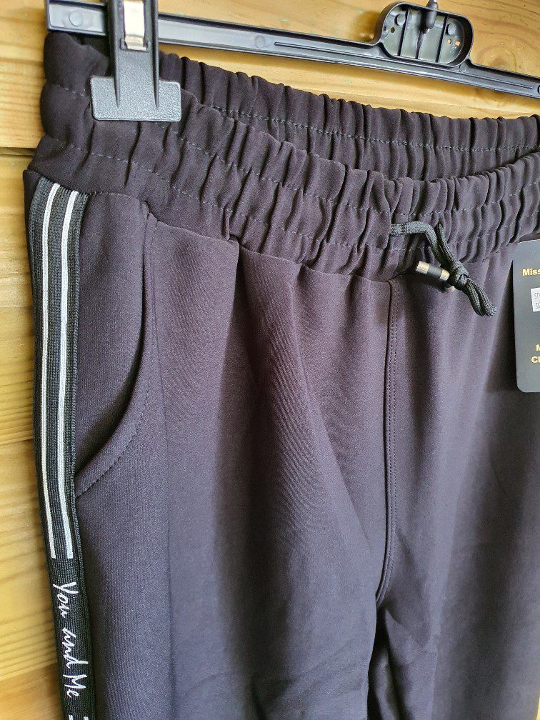 Sport broek voor dames vrouwen met zijzakken, band aan zijkanten, stretch broek Maat M/L