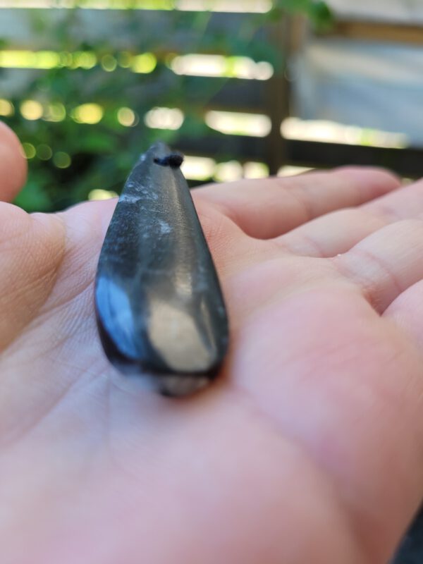 Handgemaakte Edelsteen ketting agaat met vis fossiel voor heren, mannen - Afbeelding 4