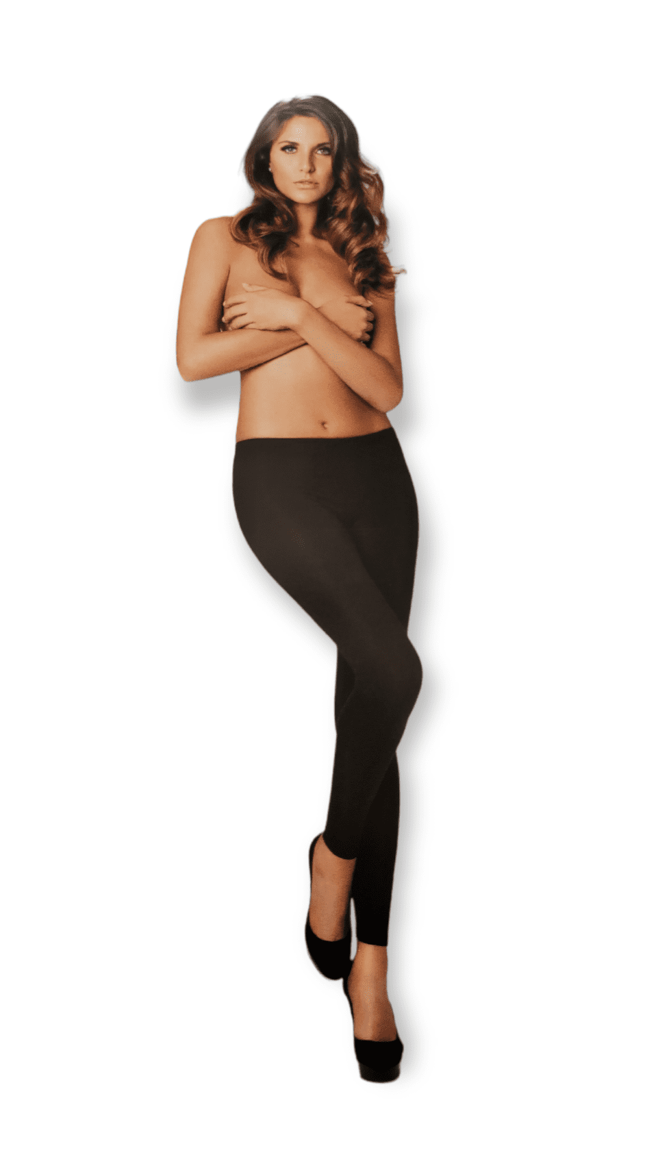 Italiaanse Zwarte dames katoenen legging ademend sport legging maat S