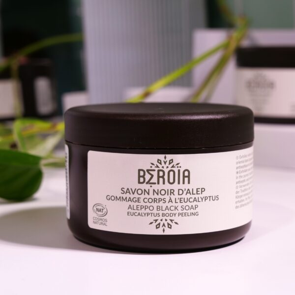 COSMOS BIOLOGISCHE Aleppo zwarte zeep met eucalyptus – Bodyscrub - hammam ritueel - ontspanning 180gr - Afbeelding 3